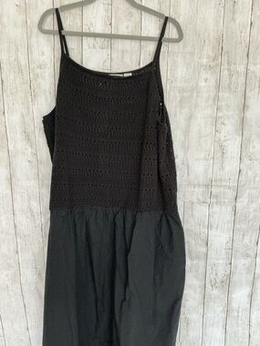 Universal Thread Black Crochet Bodice Maxi Dress